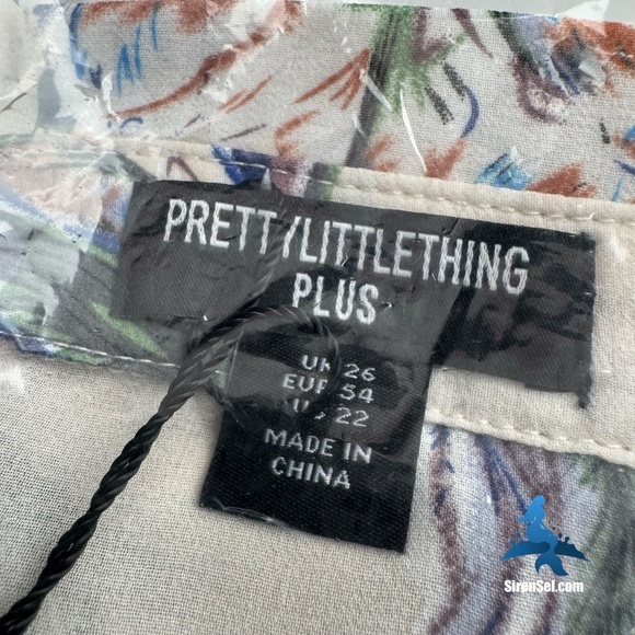 1105 NWT PrettyLittleThing Plus Dusty Pink Floral Oversized Shirt - Size 22 - Picture 2 of 11